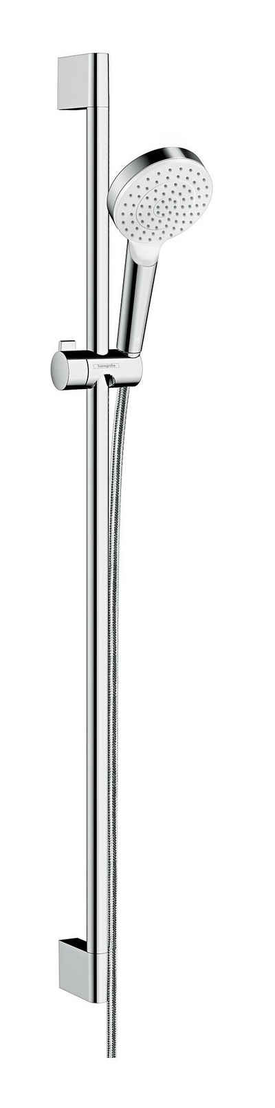 hansgrohe Stangenbrause-Set Crometta, Höhe 95.9 cm, 1 Strahlart(en), Brauseset 100 1jet mit Brausestange 900 mm - Weiß / Chrom