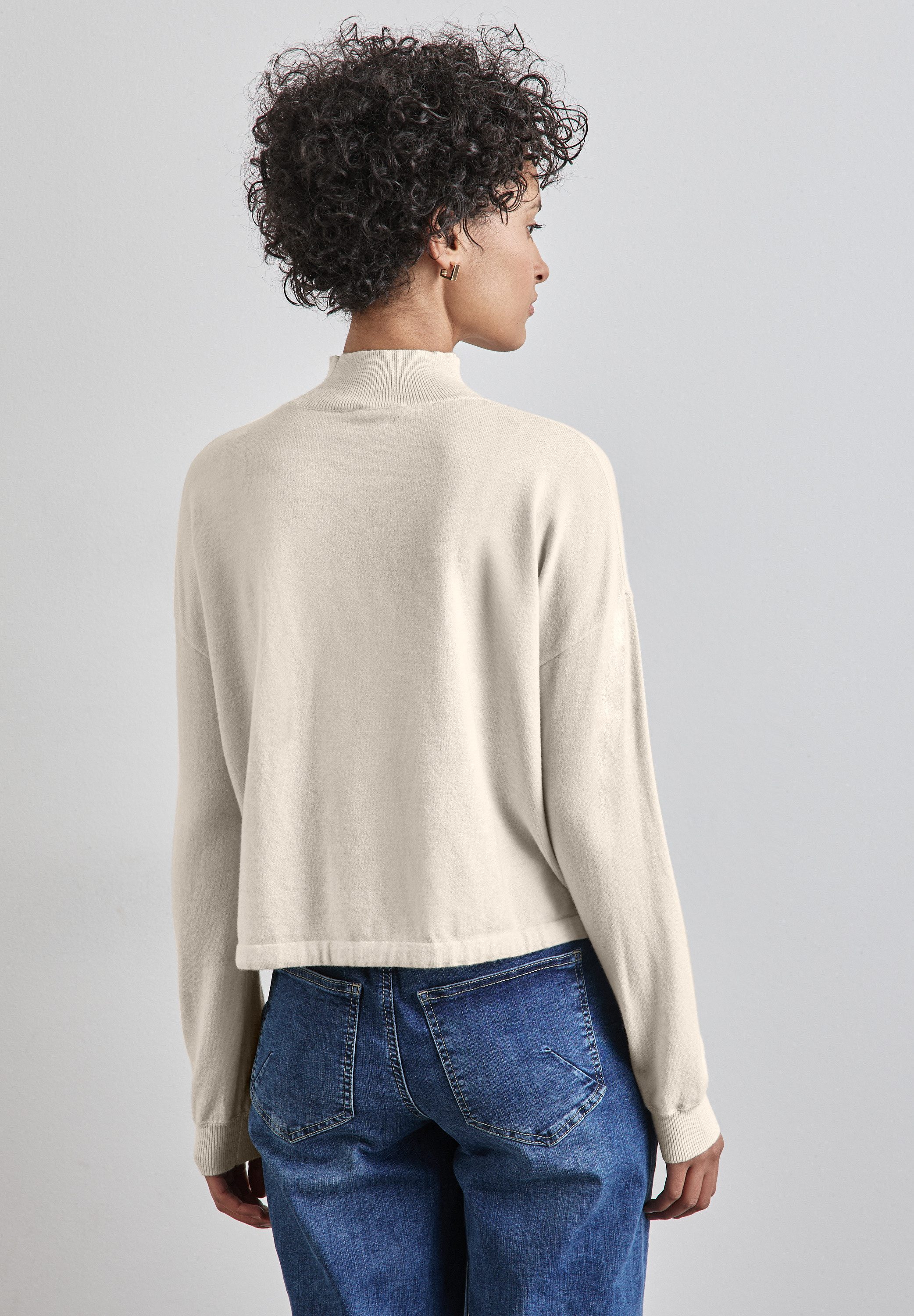 STREET ONE Stehkragenpullover im angenehmen Materialmix