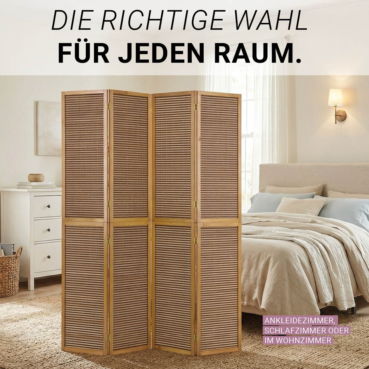 Homestyle4u Paravent Raumteiler Sondergröße 2 m Höhe Spanische Wand Sichtsc günstig online kaufen