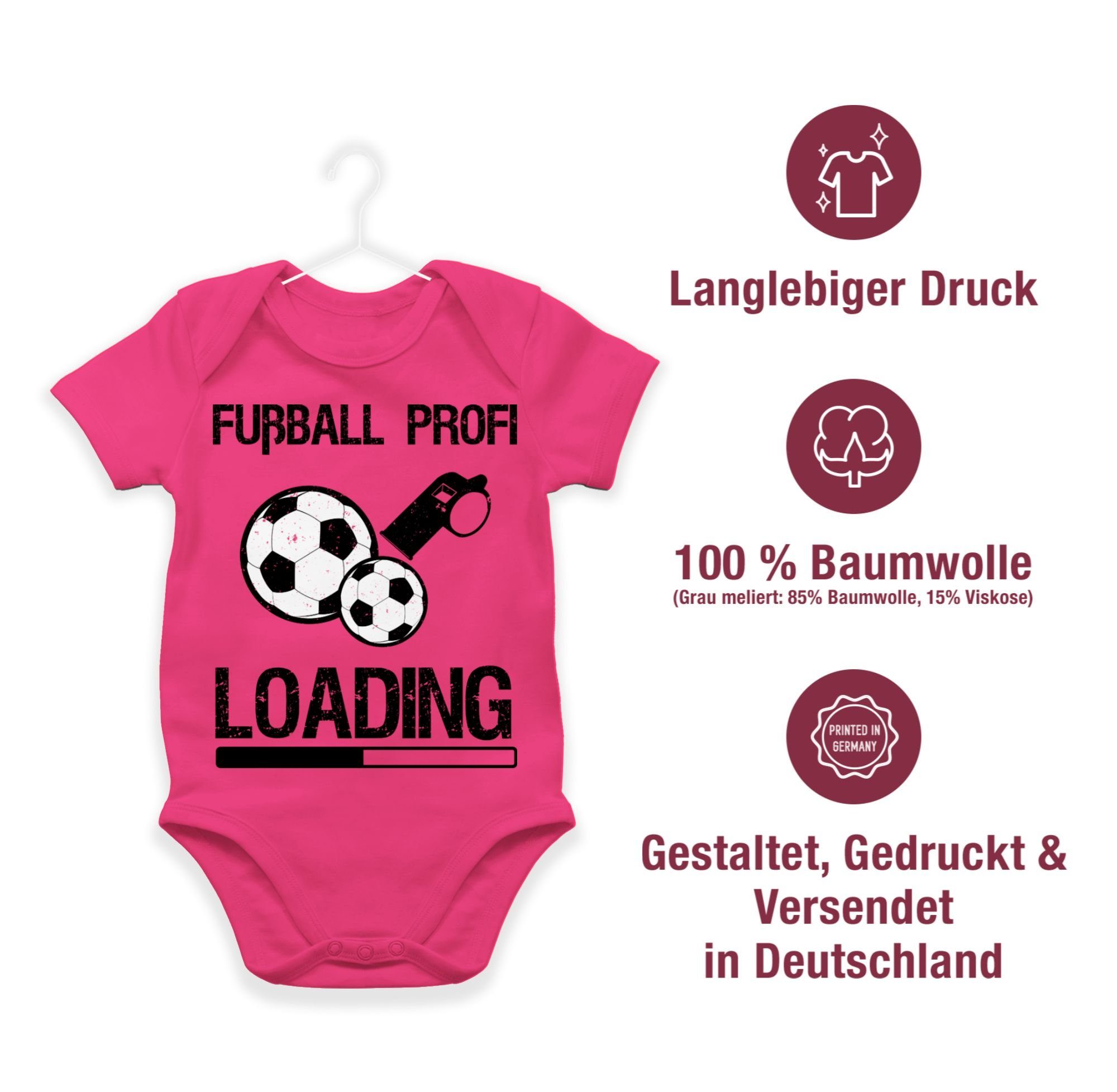 Vintage Shirtbody Baby - Sport 3 Bewegung Shirtracer Loading Profi Fuchsia schwarz Fußball &