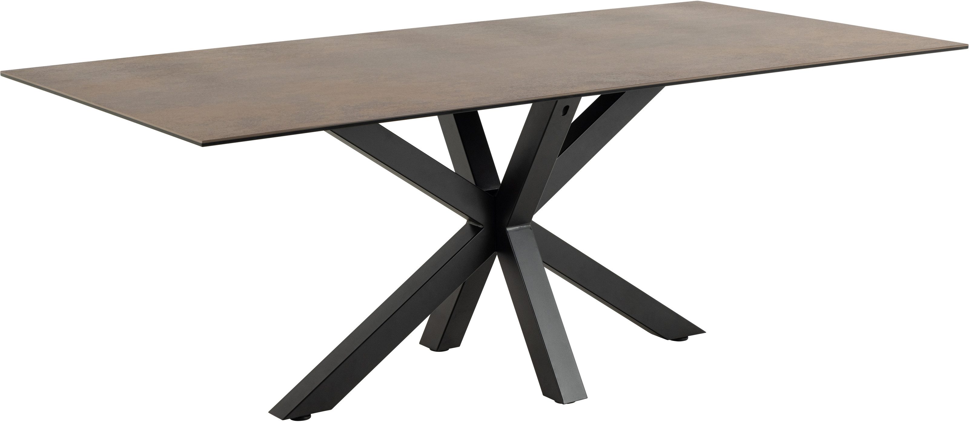 freiraum Esstisch Heaven, in rostbrown, schwarz - 200x75,5x100 (BxHxT)