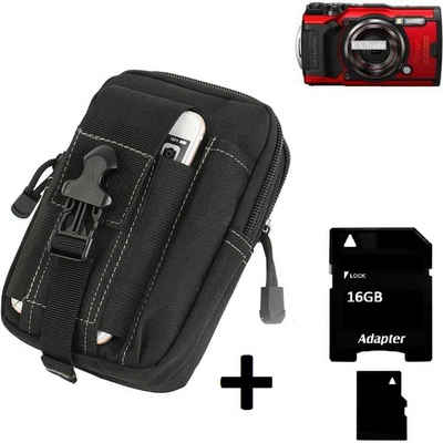 K-S-Trade Kameratasche für Olympus TOUGH TG-6, Gürteltasche / Holster schwarz Schutz Hülle Kameratasche