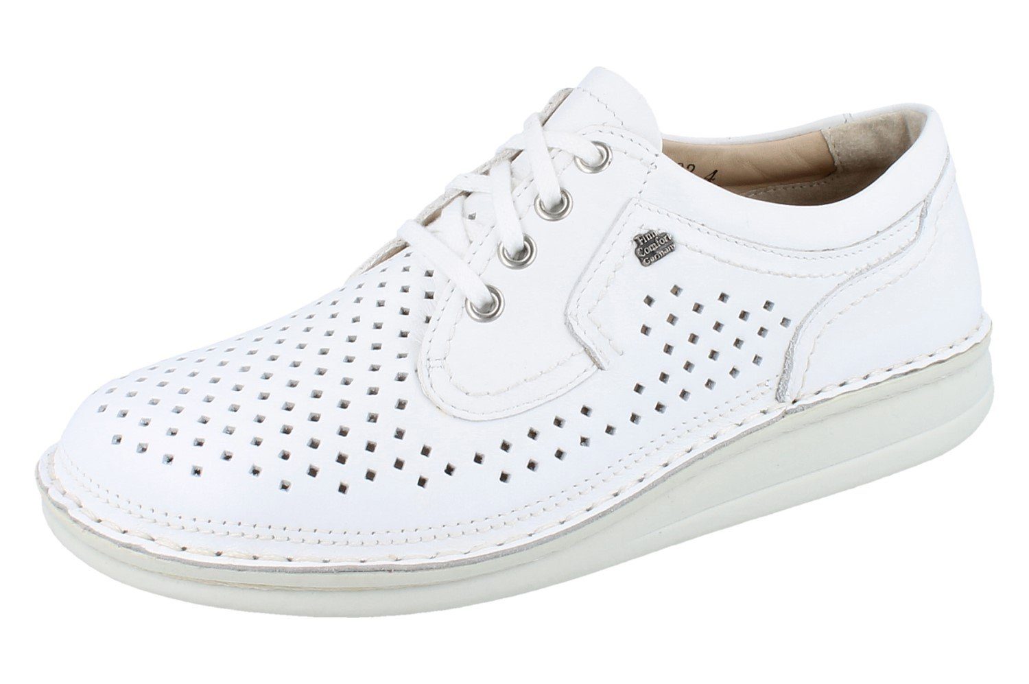 Finn Comfort FINN COMFORT Baden Damen und Herren Schnürschuhe weiss Glattleder - Schnürschuh Wechselfußbett