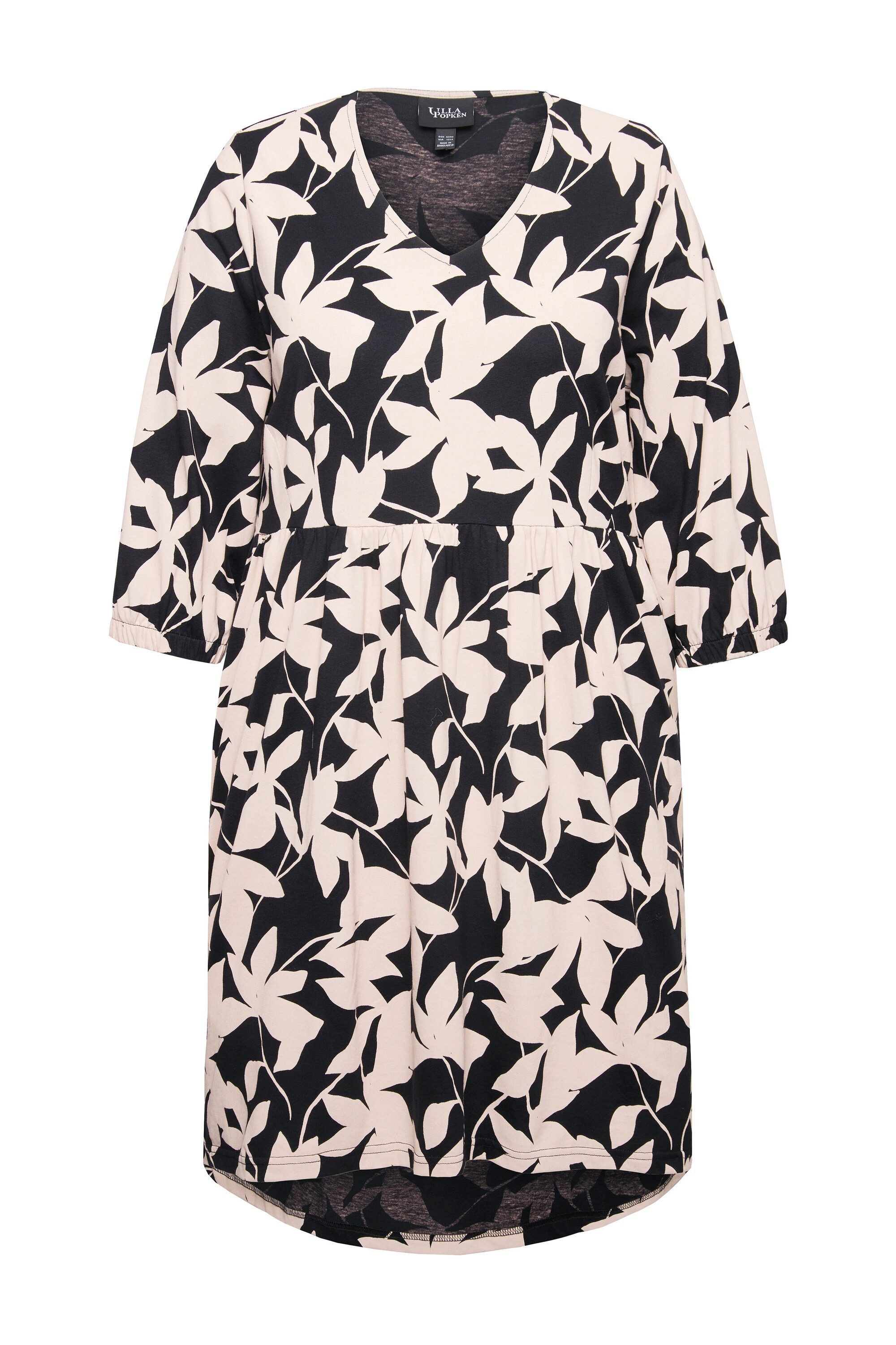 Ulla Popken Jerseykleid Jerseykleid Blätter A-Linie günstig online kaufen