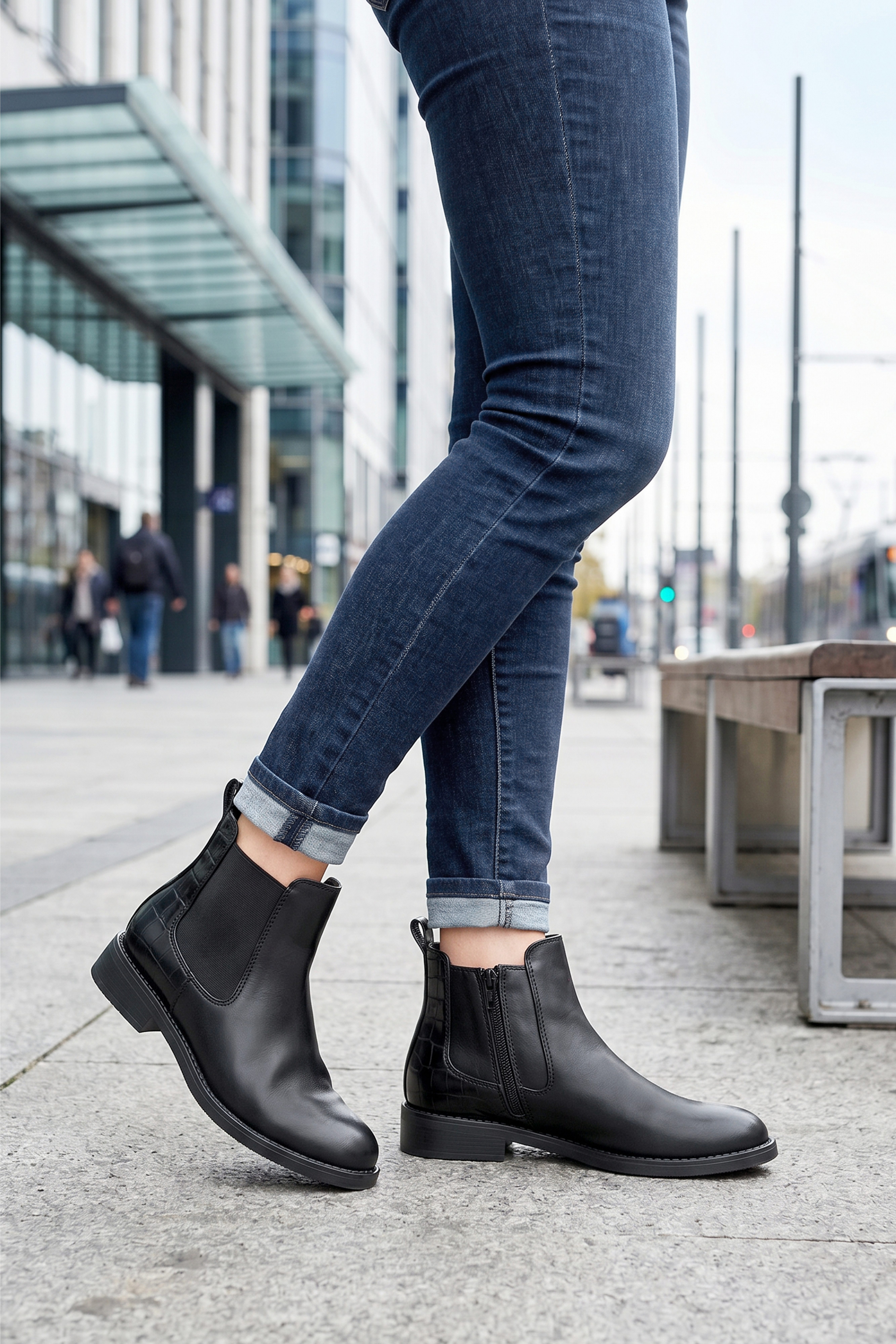 Aniston SHOES Chelseaboots Ankle Boots mit Croco-Besatz - NEUE KOLLEKTION – Bild 3 von 5