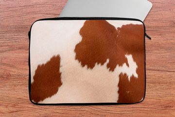 MuchoWow Laptop-Hülle Kuh - Flecken - Fell 13.3 Zoll, Laptopsleeve, weiches Innenfutter zum Schutz Kratzern, Laptoptasche