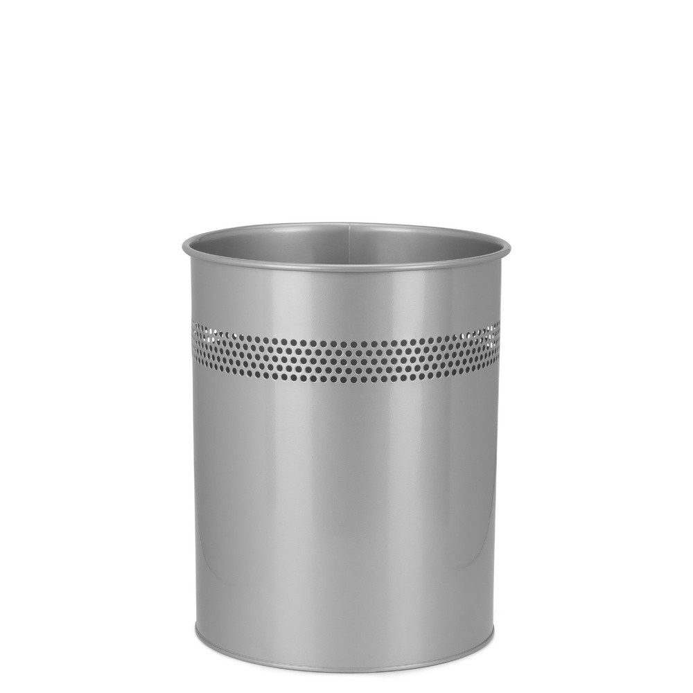 hjh OFFICE Mülleimer Mülleimer CLEAN III Stahlblech, 15 Liter Papierkorb Abfalleimer offen
