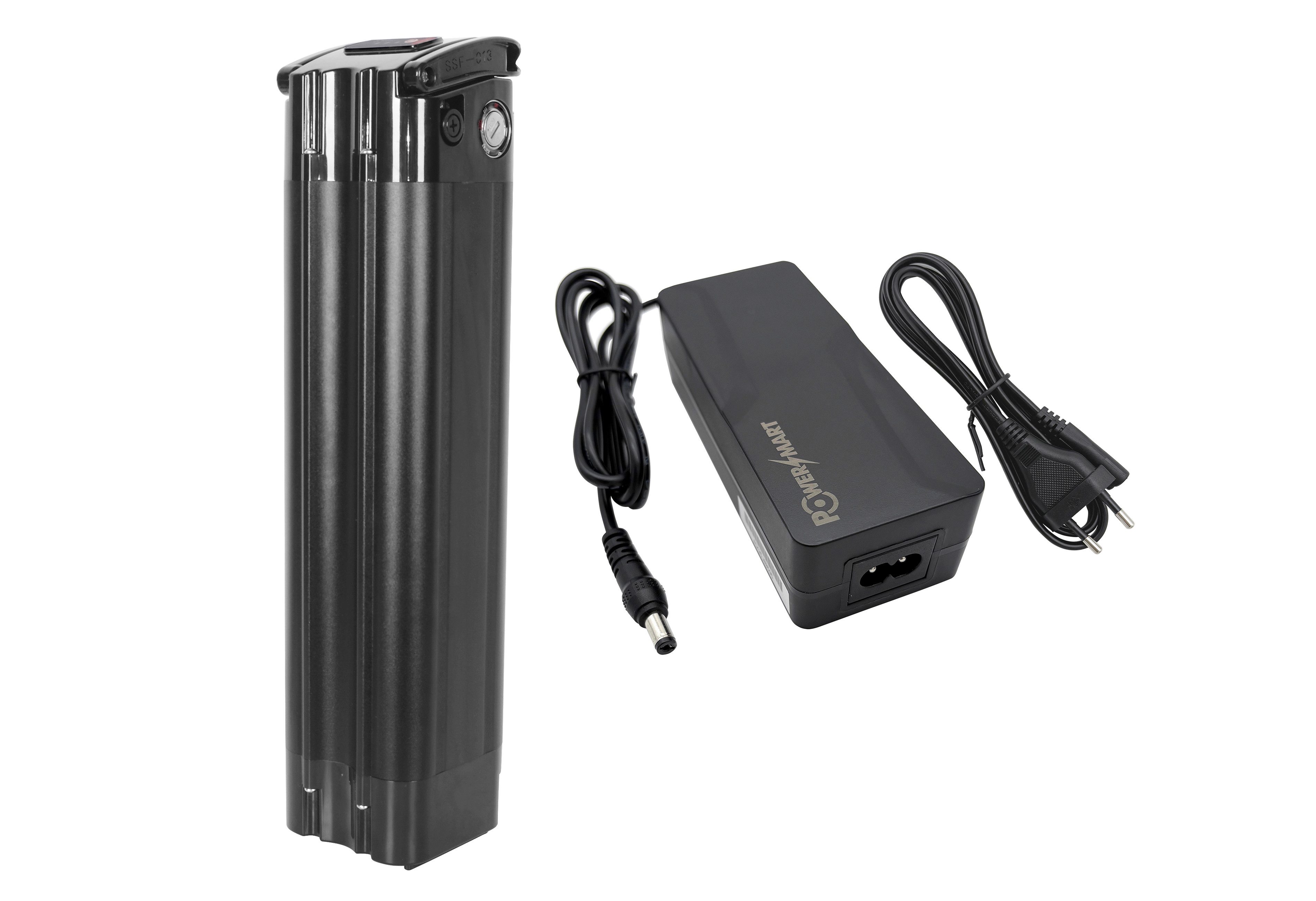 PowerSmart E-Bike Akku für Telefunken Multitalent RC820, Multitalent RC822 mit Ladegerät, 38cm-Version Li-Ion 13400 mAh (36 V)