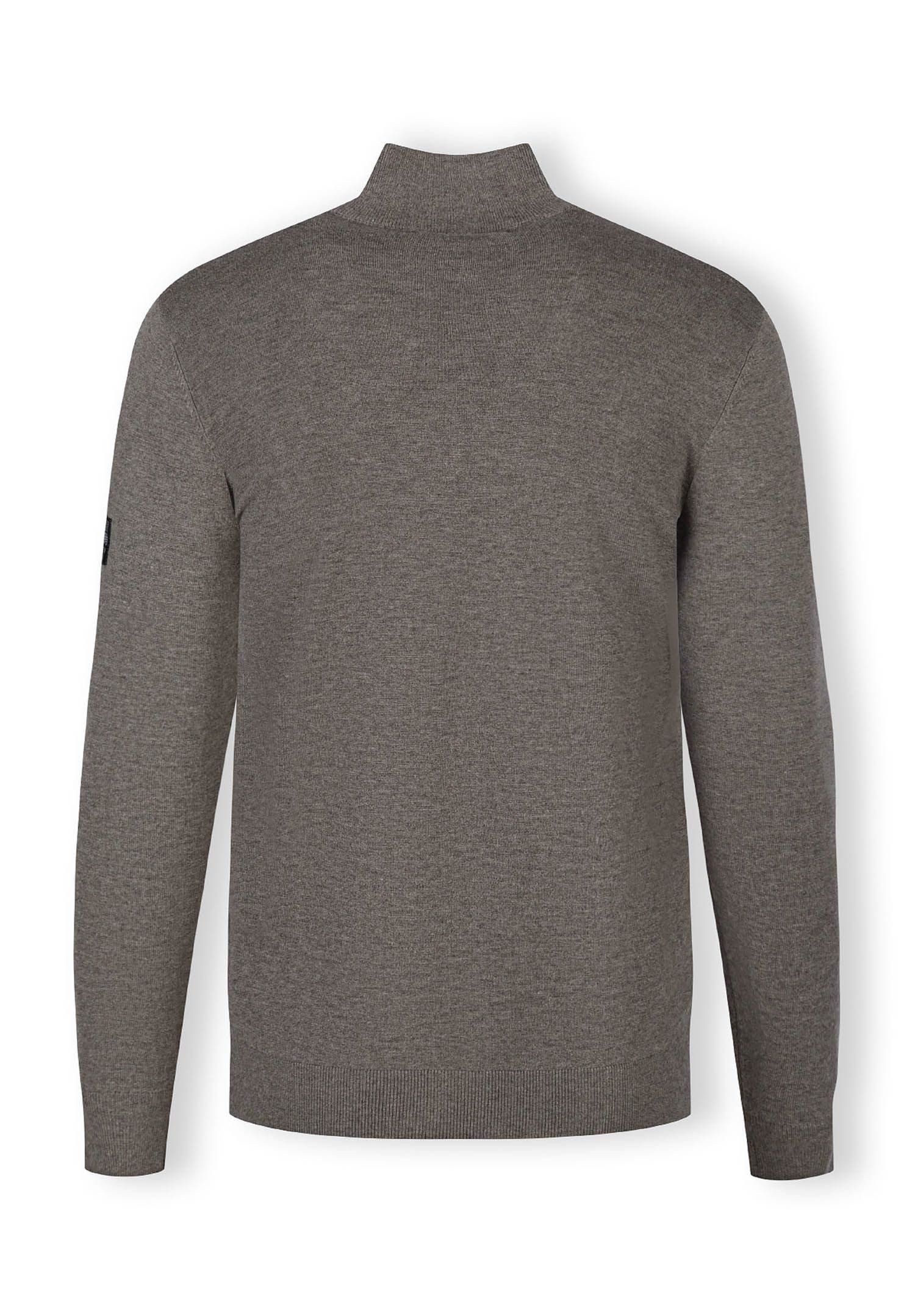 Respect Strickpullover Sweatshirt mit Zip-Kragen aus weicher Baumwollmischung. (XS-XXL)