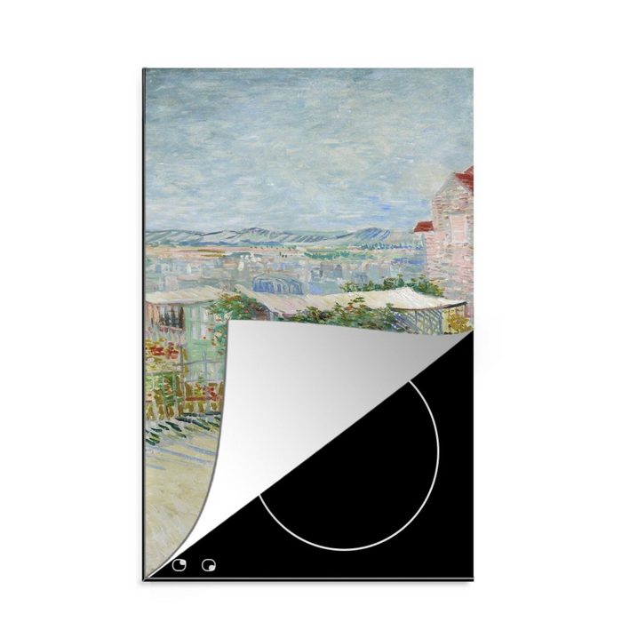 MuchoWow Herdblende-/Abdeckplatte Montmartre: hinter der Mühle von Galette - Vincent van Gogh Vinyl (1 tlg) Küchen Dekoration für Induktionsherd Induktionskochfeld