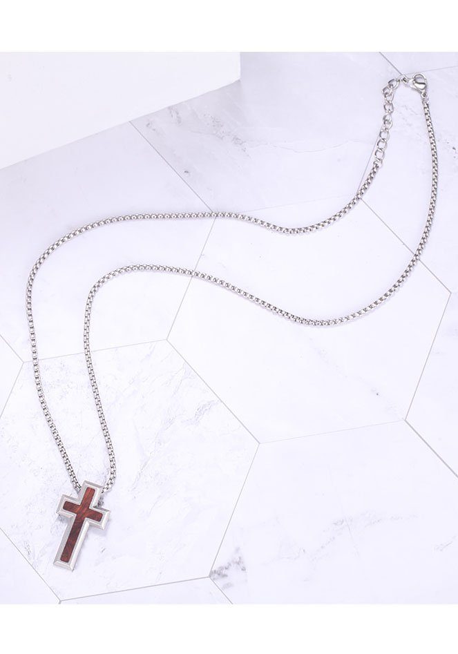 Kingka Kette mit Anhänger Kreuz, mit Holz günstig online kaufen
