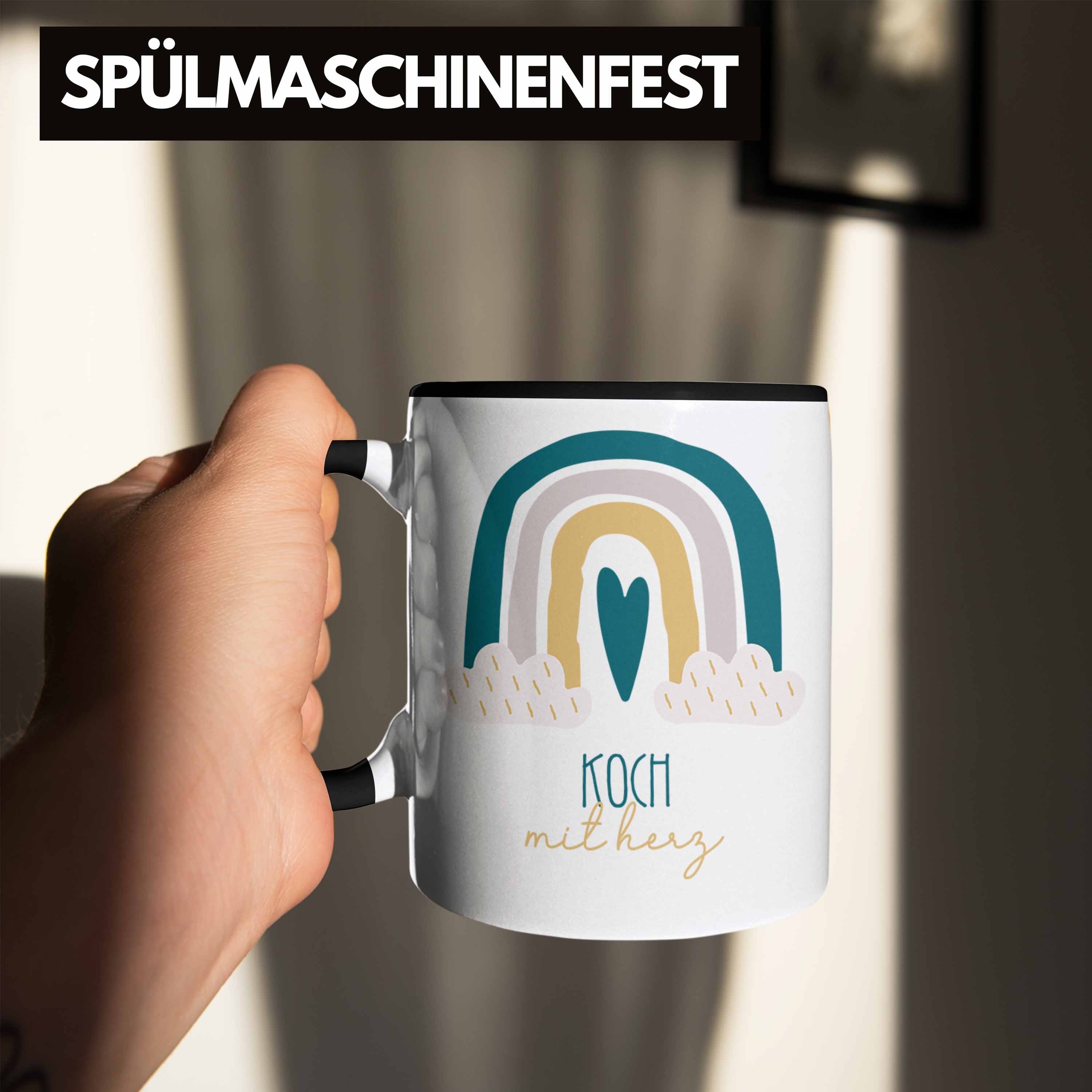 Trendation Tasse Koch Tasse für Geschenkidee Sternekoch Kaffeetassse Danke Schwarz mi Geschenk