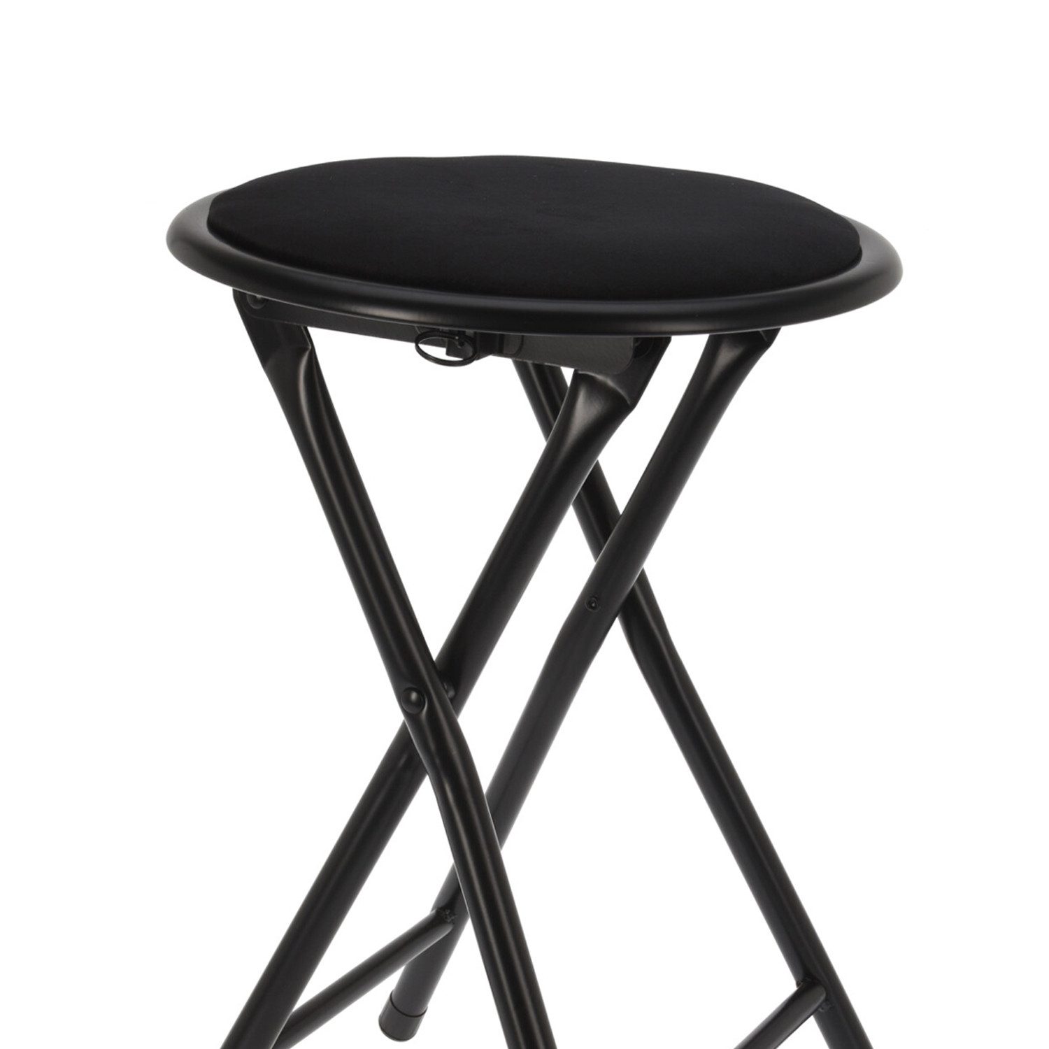 Mojawo Fußhocker Klapphocker Klappstuhl Küchenhocker Hocker Sitzhocker Schwarz Ø30cm – Bild 5 von 5