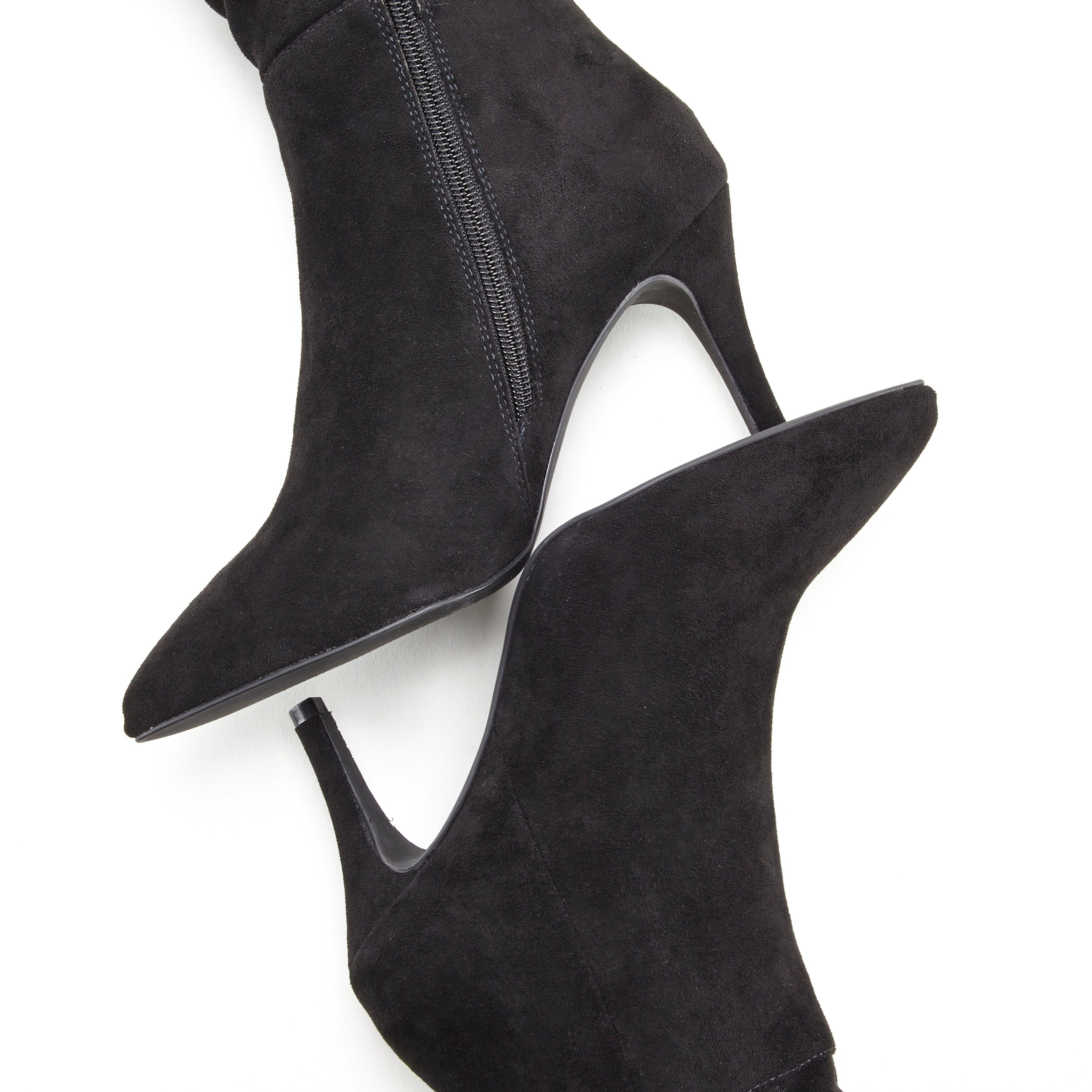 LASCANA Langschaft, High-Heel Stiefelette, Slouchy Boots, Stiefel, Reißverschlussstiefel mit elegant modischer Raffung