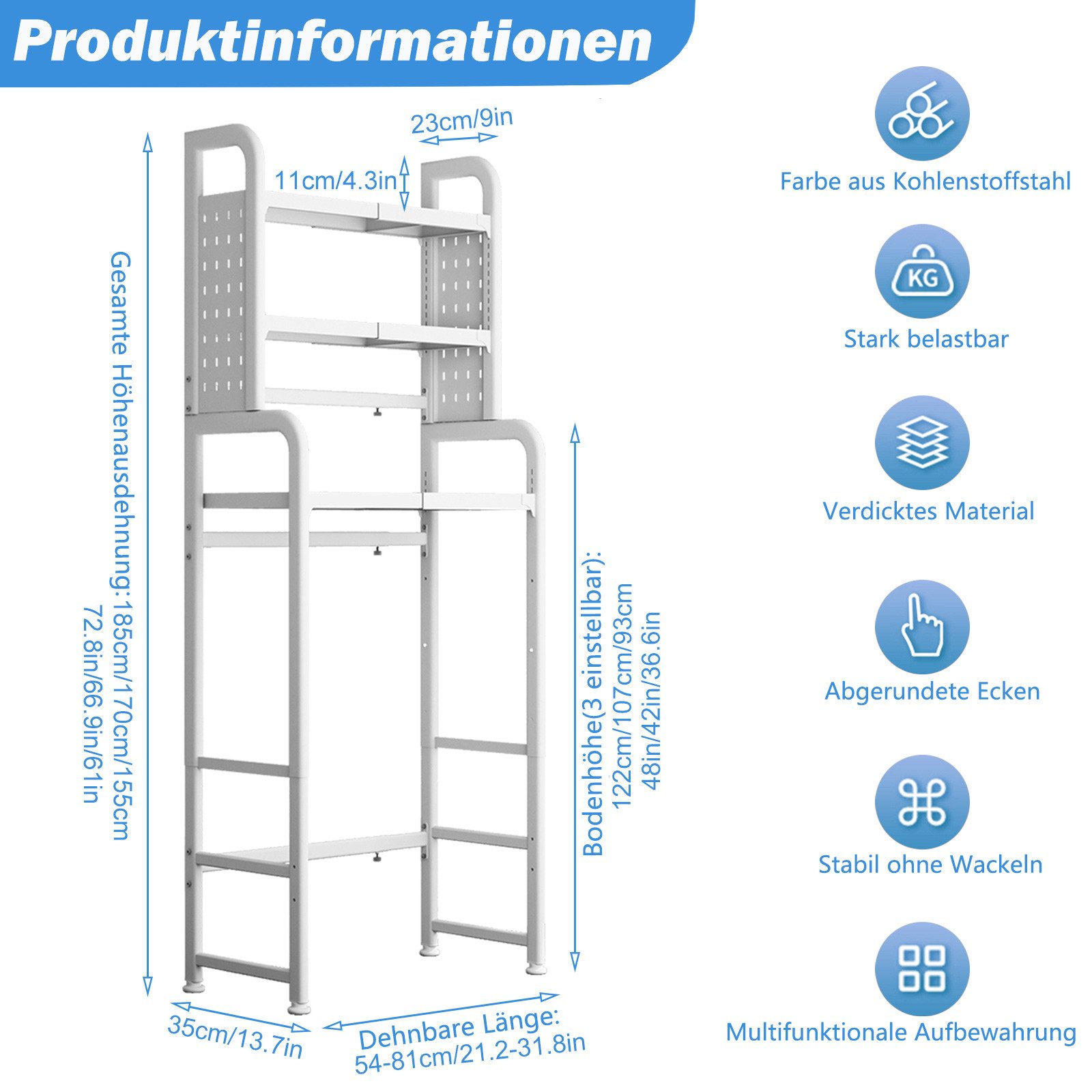 TWSOUL Waschmaschinenumbauschrank Waschmaschinenständer, Länge & Breite ver günstig online kaufen