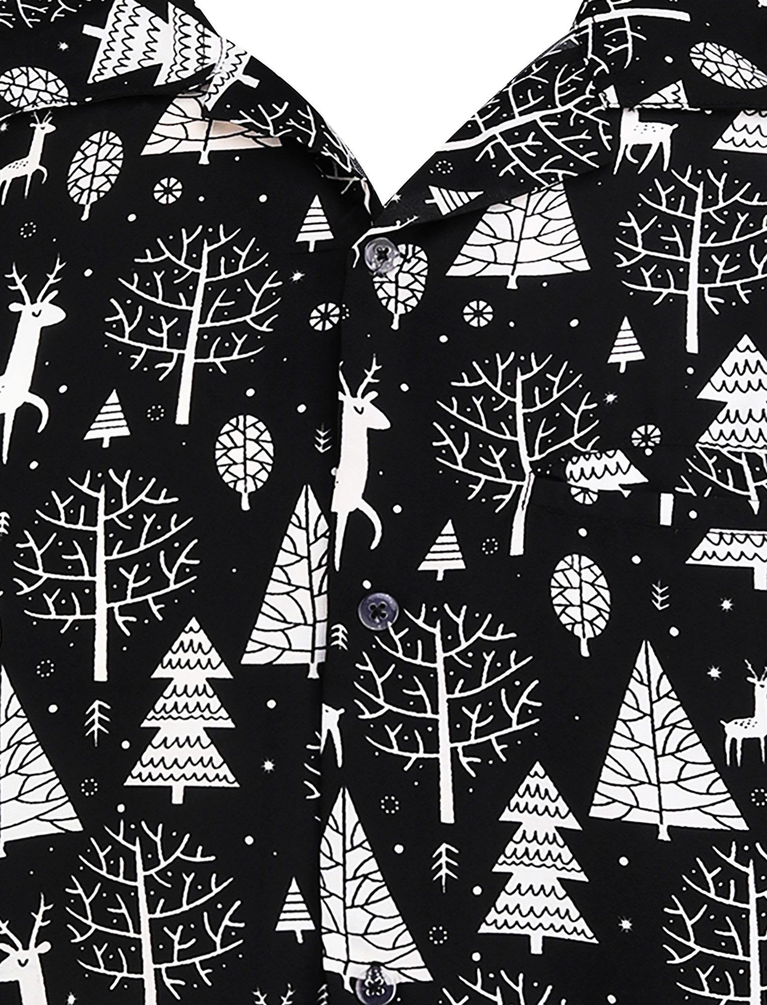 King Kameha Hawaiihemd Christmas Reindeer Allover Funky Hawaii-Hemd Kurzarm Front-Tasche