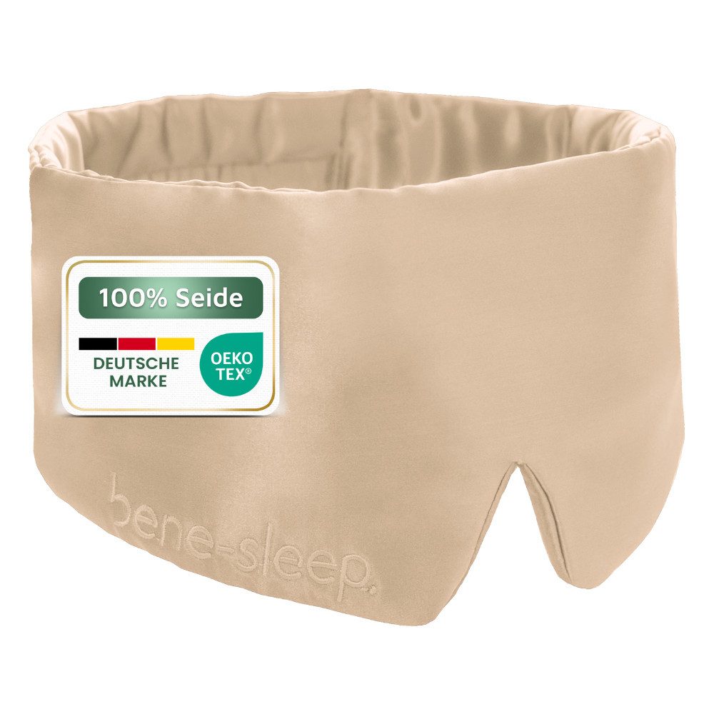 bene-sleep. Schlafmaske bene-sleep Premium Seidenschlafmaske – 100% verdunkelnd, Größenverstellbar