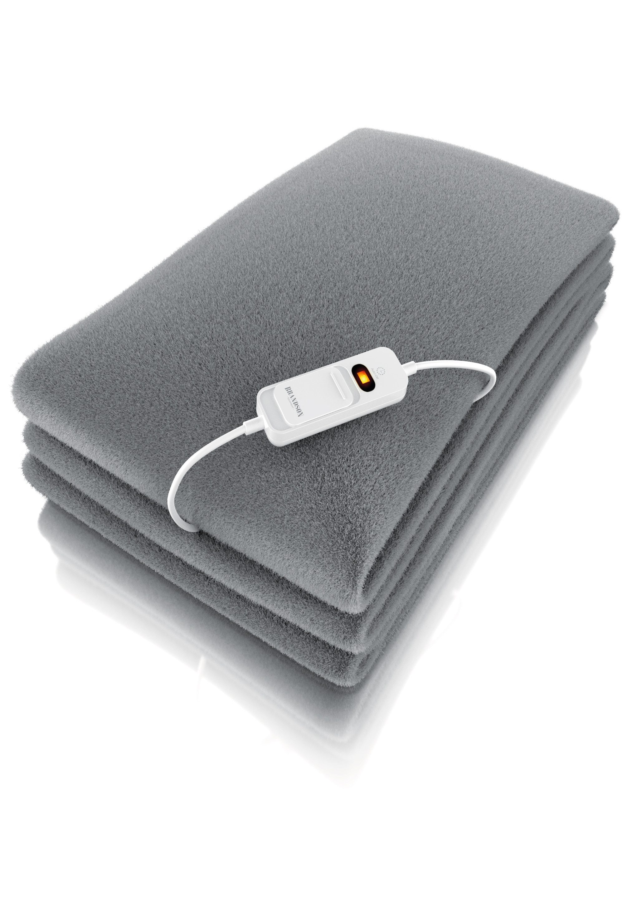 Brandson Heizdecke XXL Wärmedecke mit Abschaltautomatik, 180x130 cm, 120W, 3 Heizstufen, Digitale Steuereinheit mit Anzeige der Heizstufe, Überhitzungsschutz