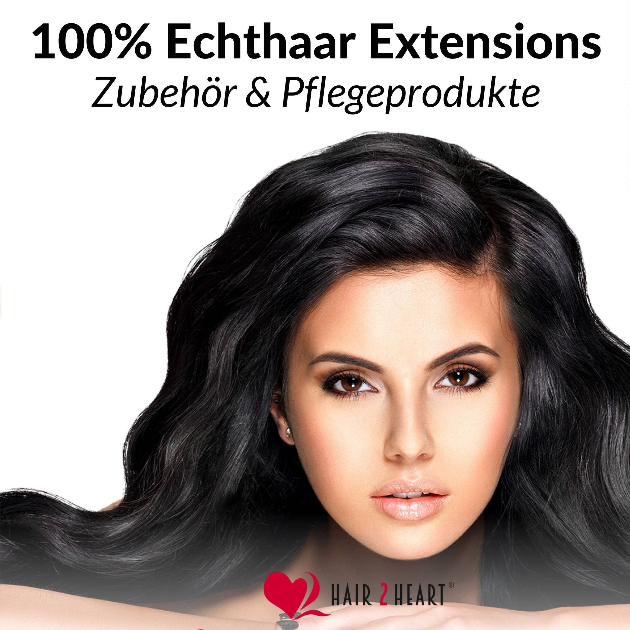 hair2heart Echthaar-Extension Tape Extensions glatt #4/0 Dunkelbraun 40cm