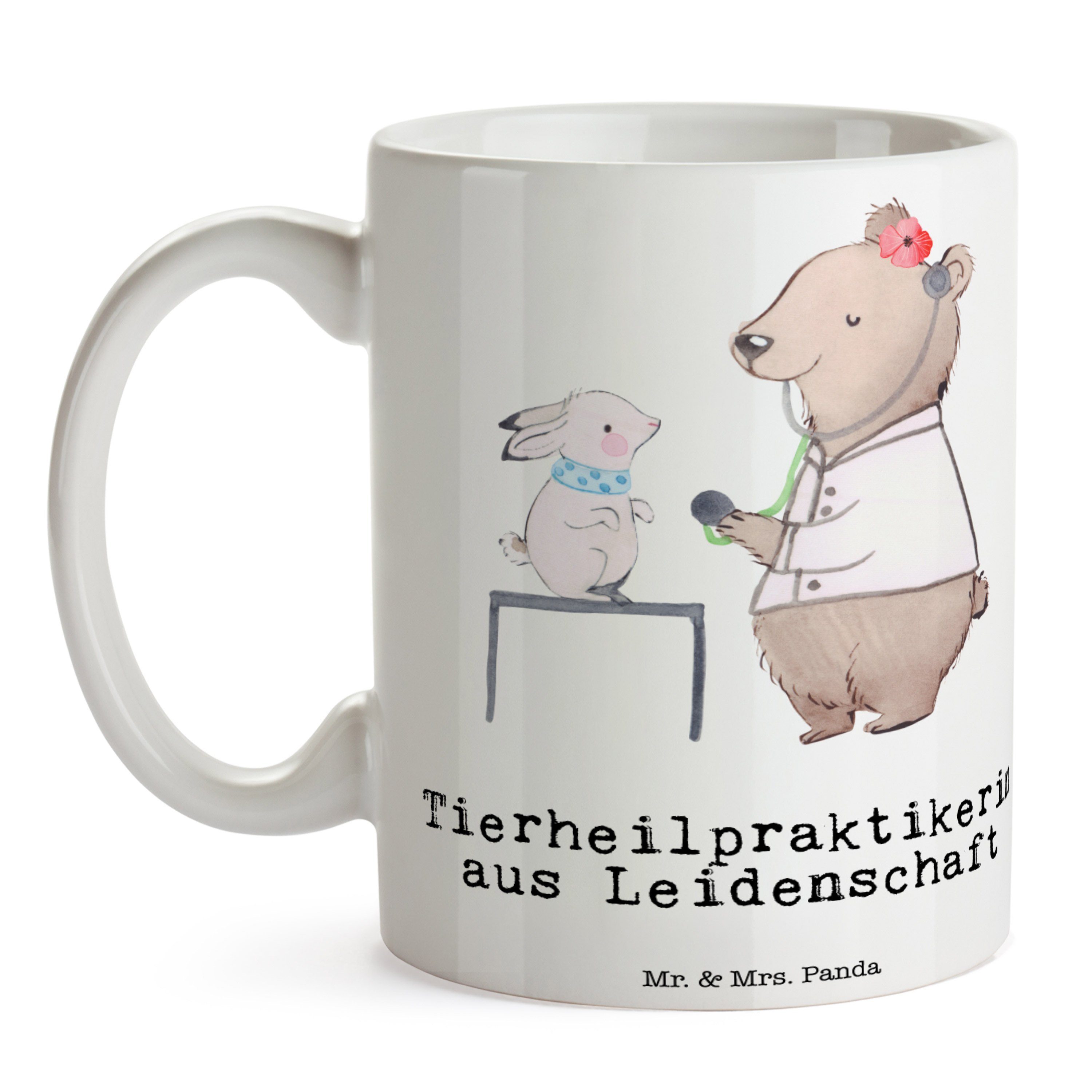 Geschenk, Panda Weiß Mrs. Mr. Kaffeebecher, Tasse Leidenschaft - & aus Keramik Tierheilpraktikerin -