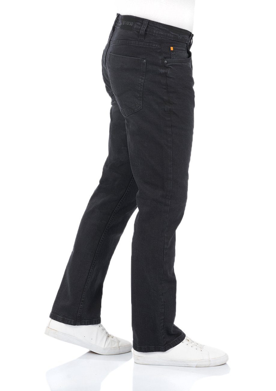 mit (B122) Denim Denim Herren RIVFalko Boot riverso Fit Cut Stretch Bootcut-Jeans Hose Black Jeanshose