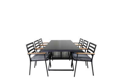 ebuy24 Garten-Essgruppe Dallas Gartenset Tisch 90x193cm und 6 Stühle Brasi