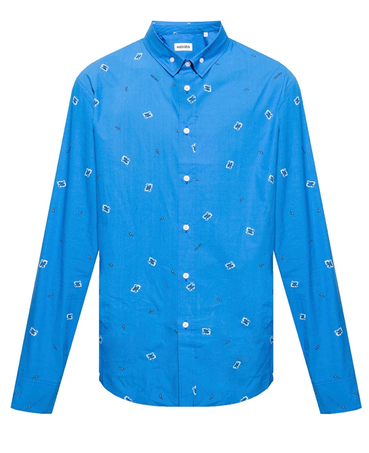 KENZO Langarmhemd Bandana Print Button-Down Hemd Minimalistische Stickerei-Details im Allover-Print