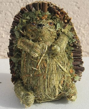 JS GartenDeko Tierfigur Deko Heu Figur Igel stehend H 14 cm aus Naturmaterial Heudeko