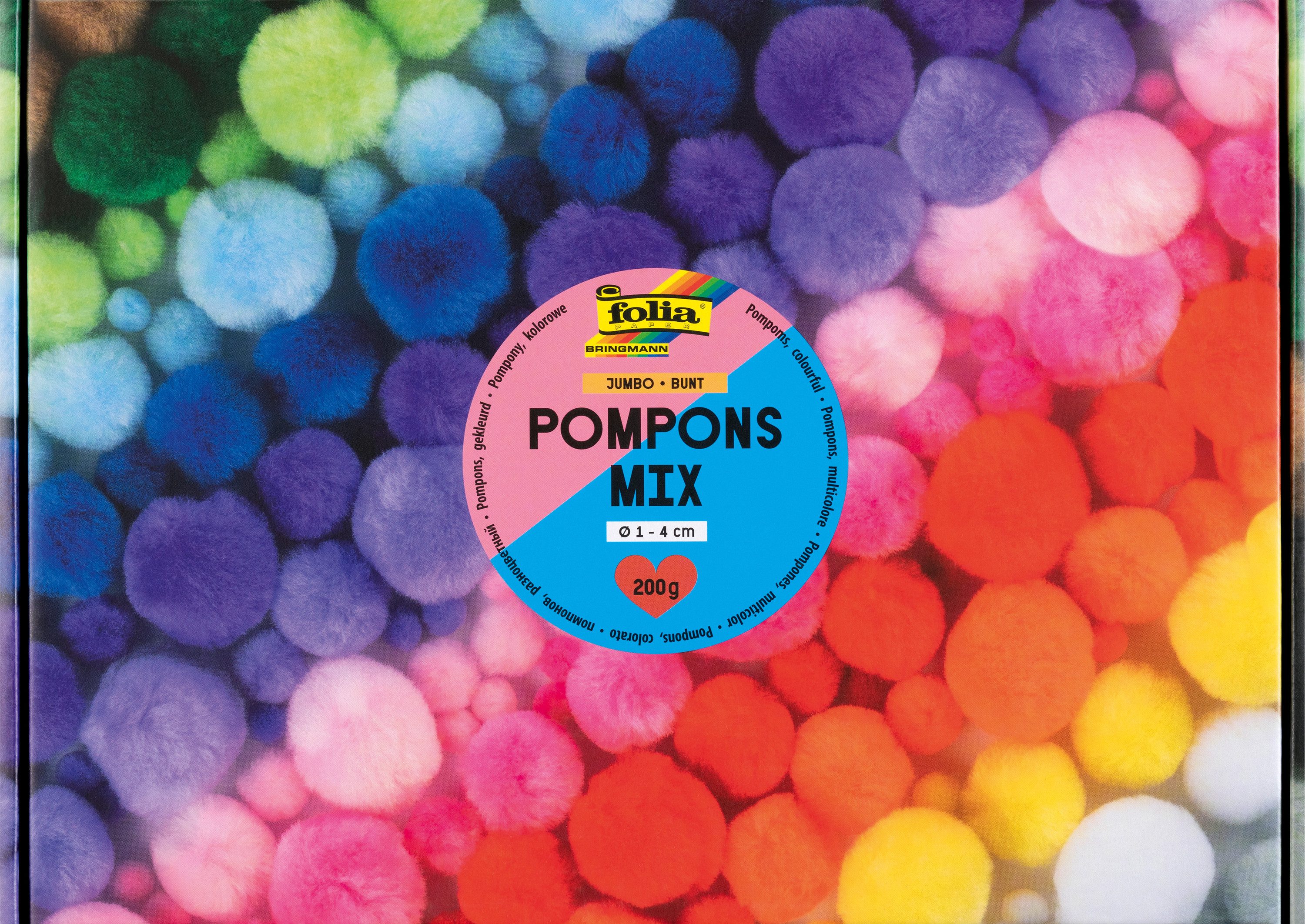 Folia Pompon Mix Jumbo Pack 'Bunt', 200g