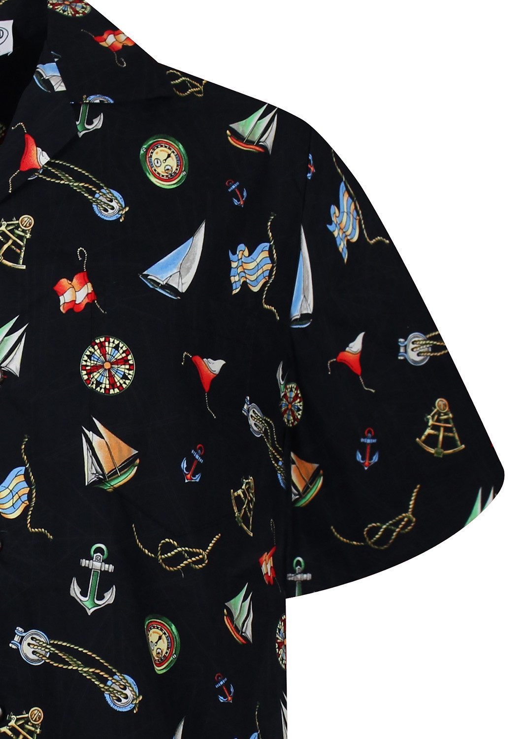 Pacific Legend Hawaiihemd "Anker" Herren Kurzarm Baumwolle Kokosknöpfe Original Hawaii