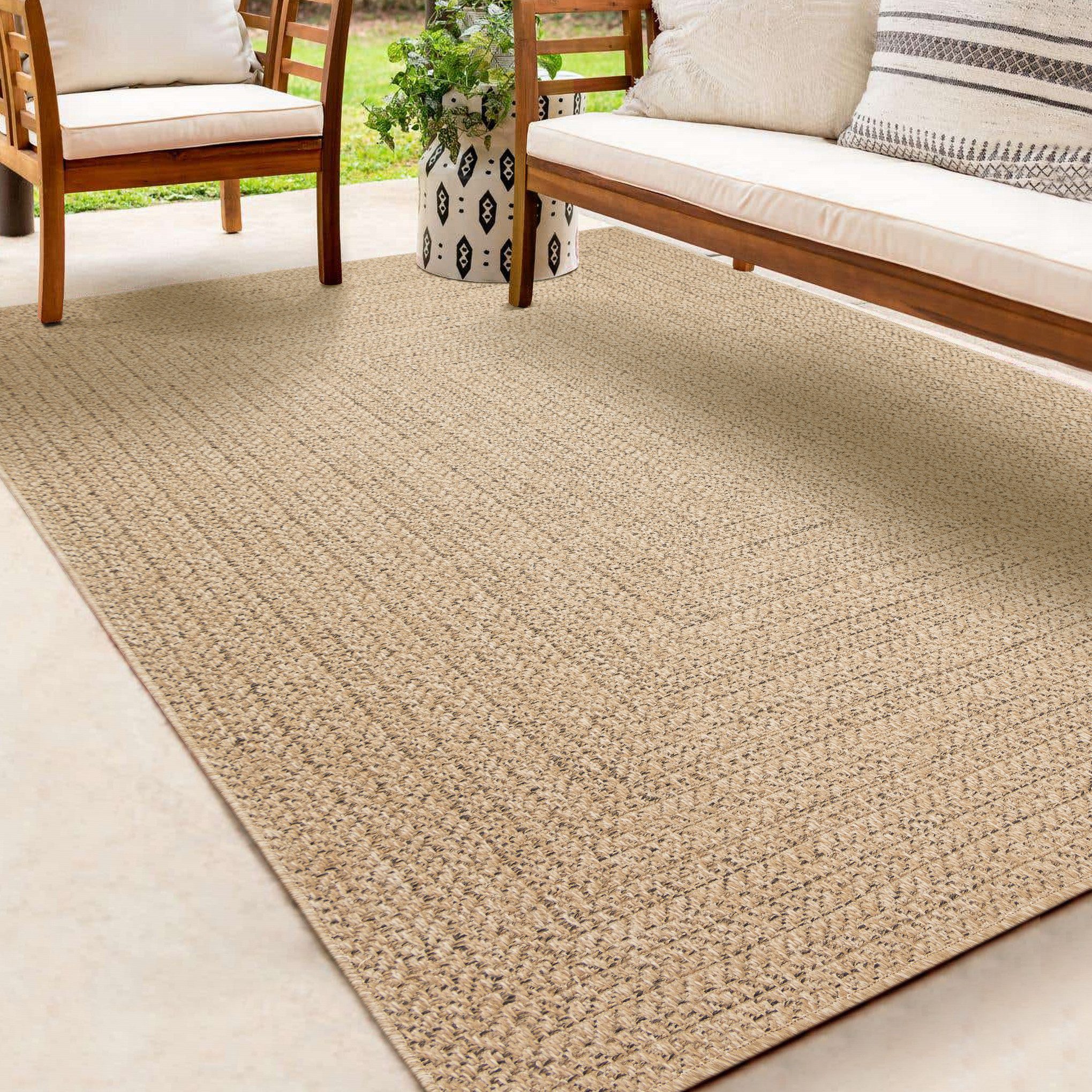 Outdoorteppich Kansas - robuster Outdoor Teppich im natürlichen Jute-Look, the carpet, Rechteck