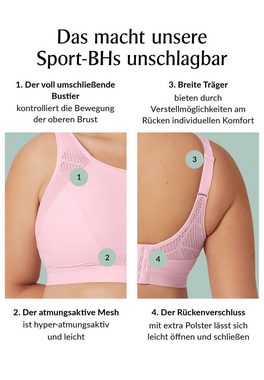 GLAMORISE Sport-BH Atmungsaktiver Mesh-Sport-BH