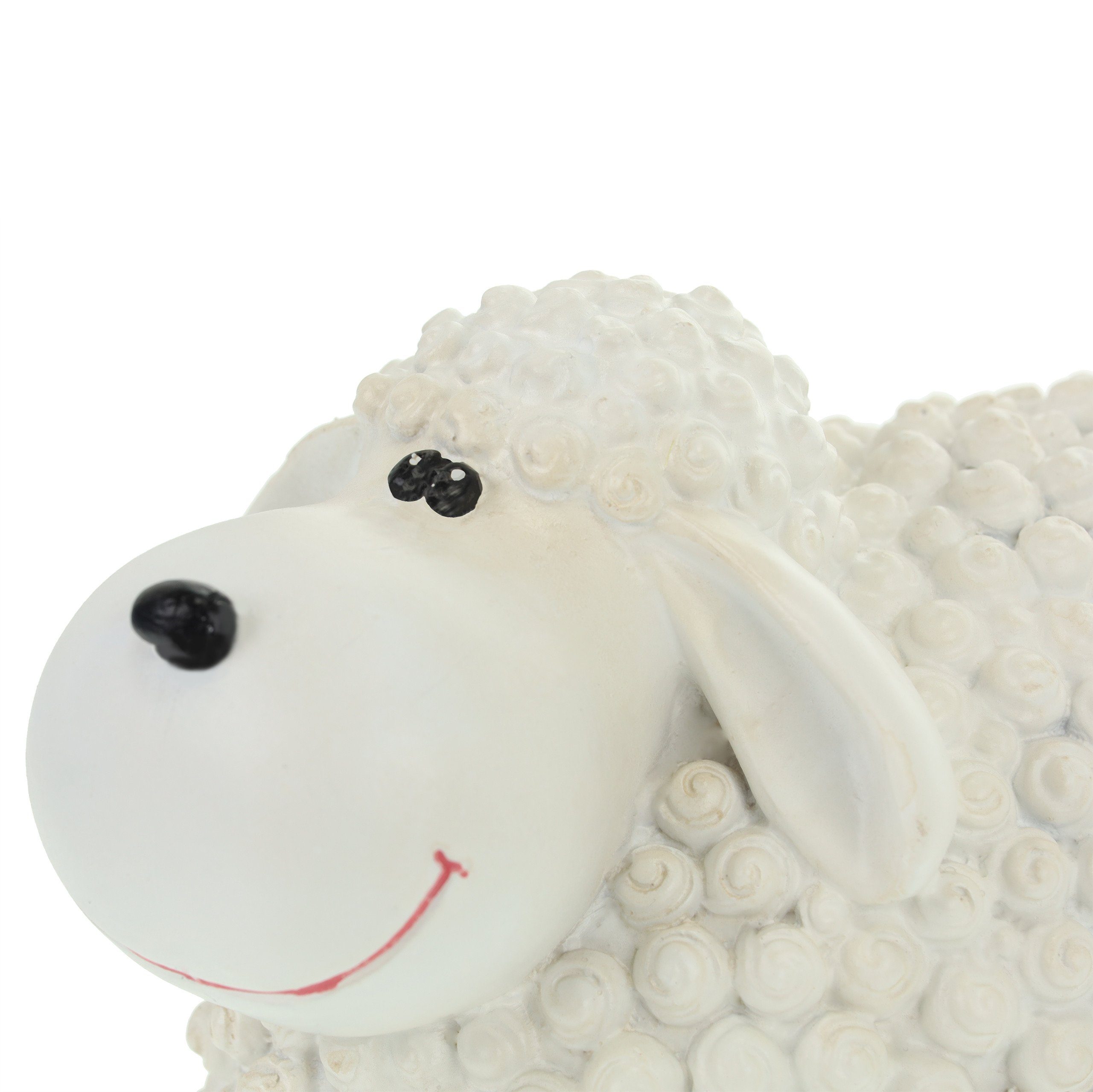 relaxdays Gartenfigur Gartenfigur Schaf, Weiß Weiß Schwarz