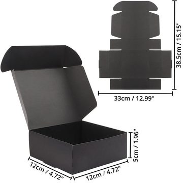 Kurtzy Geschenkbox Schwarze Geschenkboxen im 100er Pack - 12x12x5 cm, Schwarze Geschenkbox (100er Pack) 12x12x5 cm