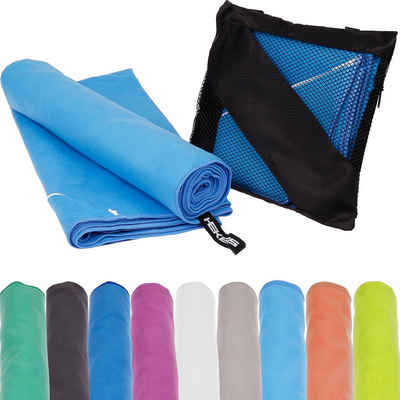 Mach1 Sporthandtuch Mikrofaser Sport Handtuch – kompakt & schnell trocknend – Microfaser, Fitnesstuch, Reisehandtuch, Strandhandtuch, Sporttuch, Fitness Sauna Tuch, Saunatuch, Strandtuch, (1-St), Mit Reißverschlussfach