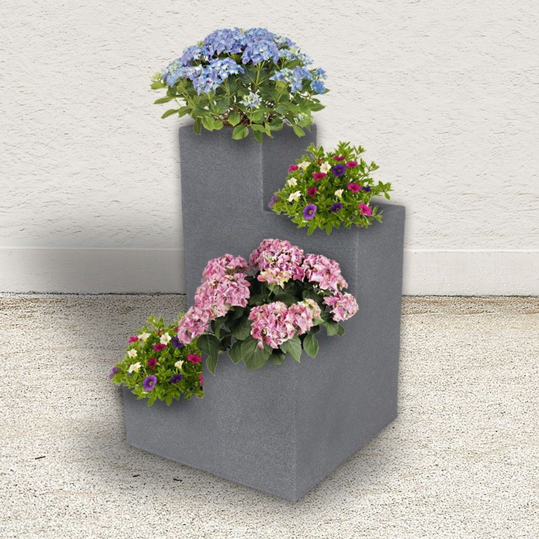 dynamic24 Pflanzentreppe, Blumentreppe, Pflanzkasten, Pflanzkübel