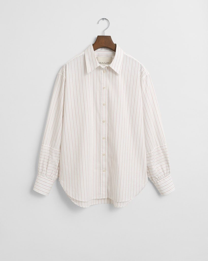 GANT Damen Rel Striped Poplin Shirt – Klassische Bluse Mit Streifen, Hoher Baumwollanteil Für Maximalen Tragekomfort