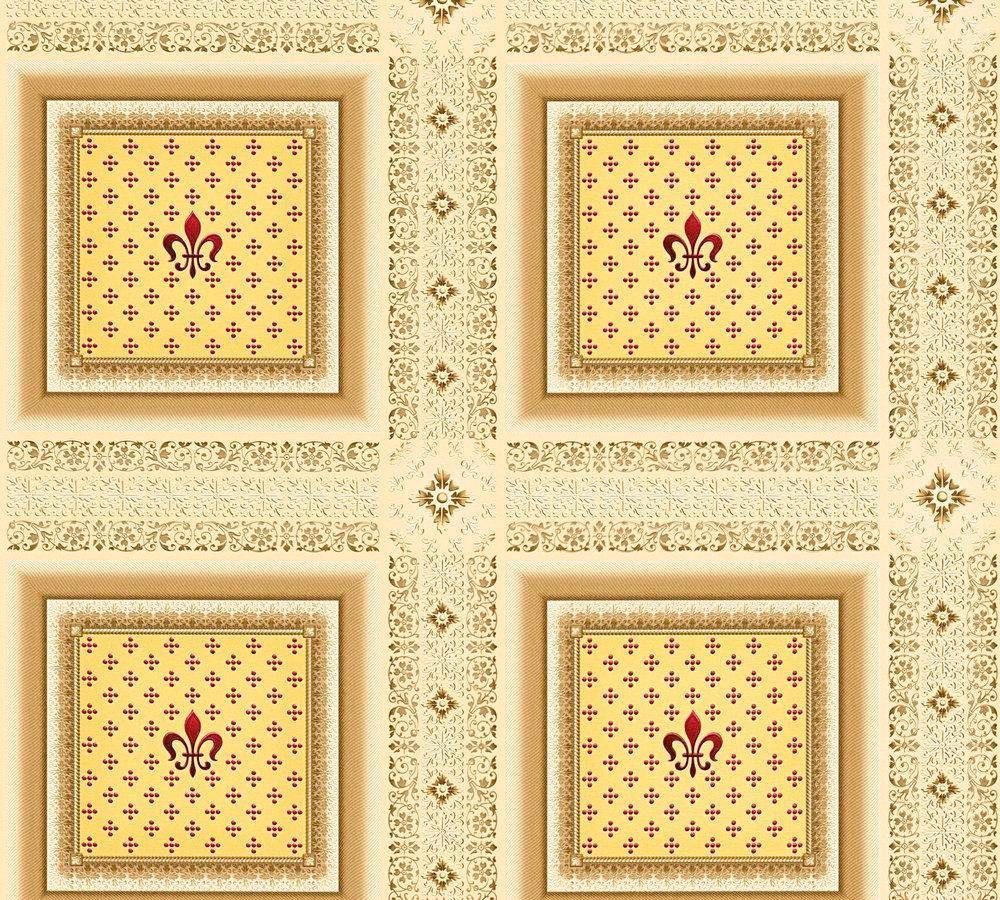 A.S. Création living walls Vliestapete Hermitage, Barock, Barocktapete Tapete Geometrisch hellgelb/beige