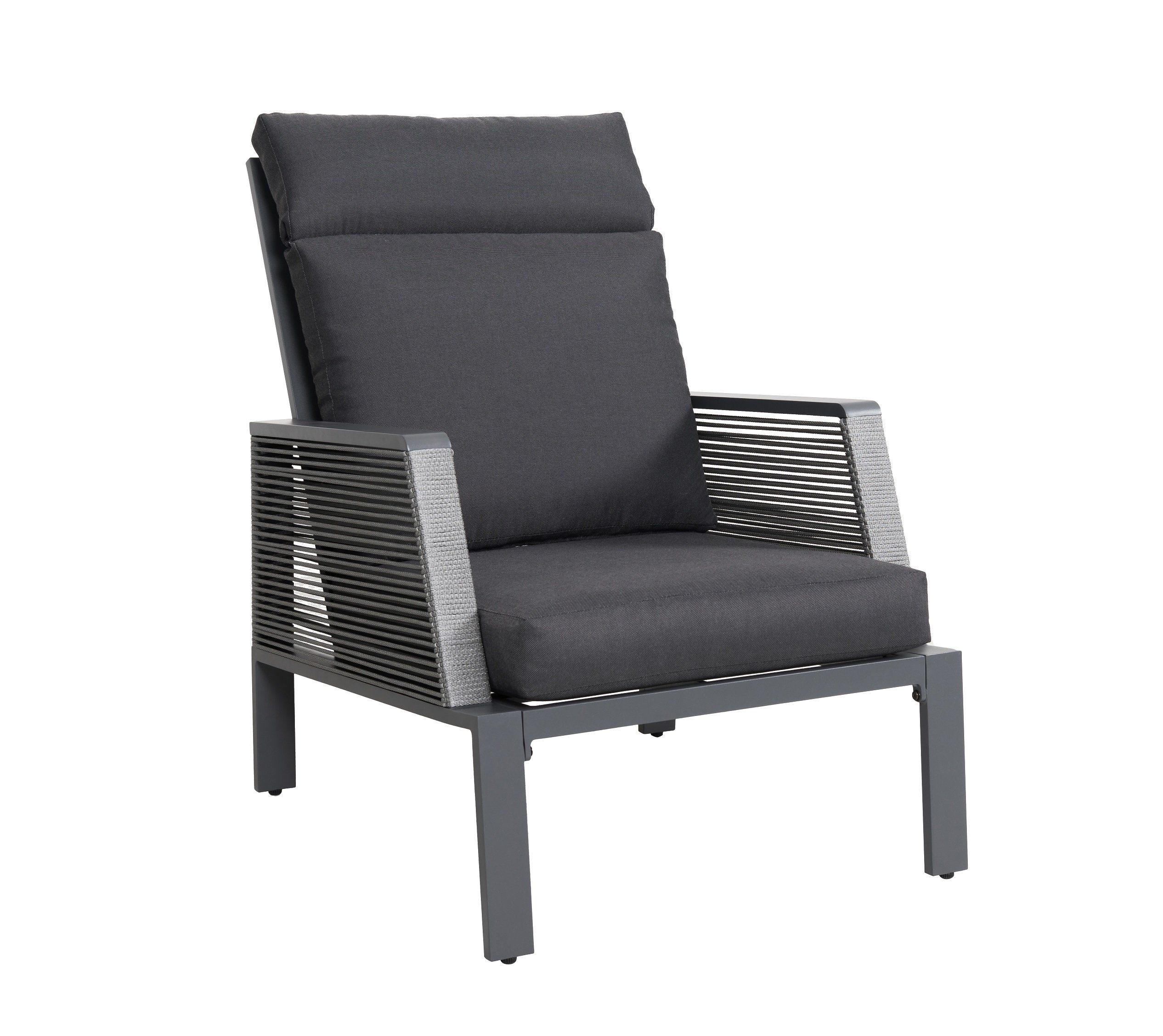 Gardissimo Gartenlounge-Set Roma Lounge / Gartenmöbelset / Rope, (Set, 4-tlg., Alu, Tisch, 2 Sessel, Loungebank, inkl. Auflagen), inkl. Auflagen