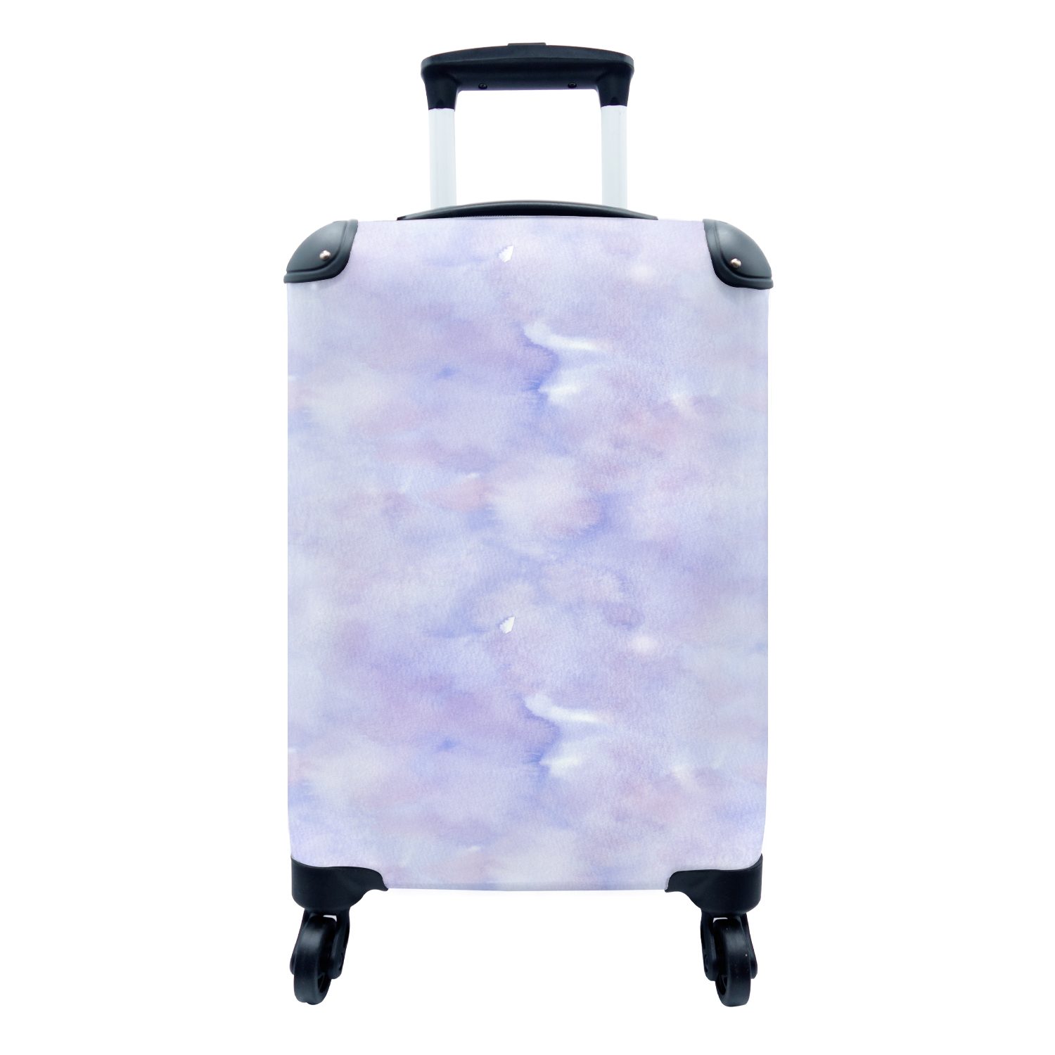 MuchoWow Handgepäckkoffer Aquarell - Muster - Lila, 4 Rollen, Reisetasche mit rollen, Handgepäck für Ferien, Trolley, Reisekoffer