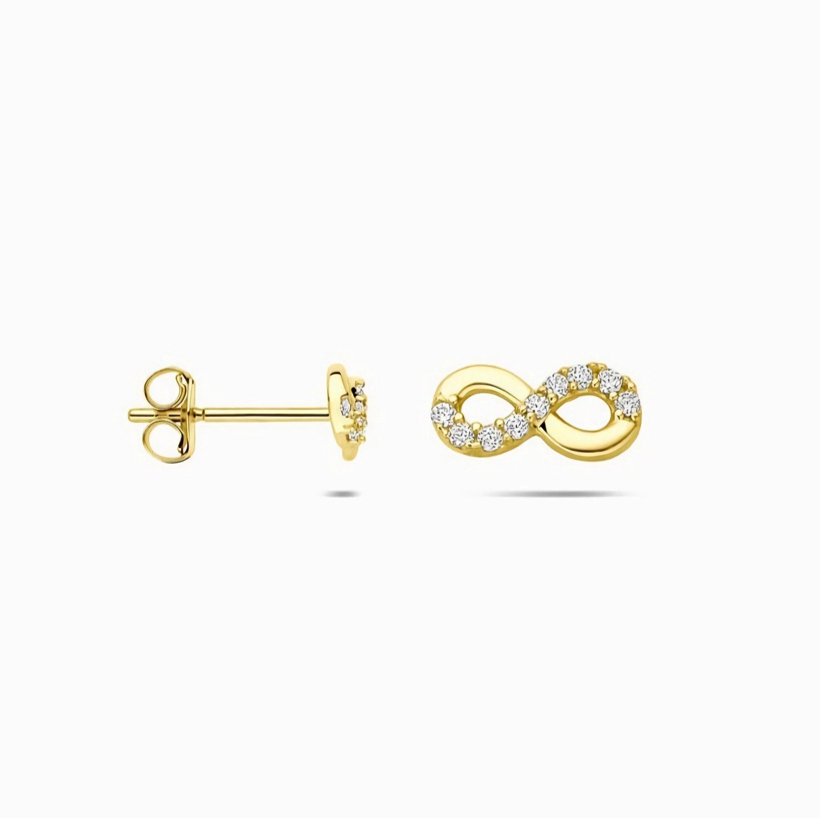 NICEANDnoble Paar Ohrstecker 585er Gelbgold Ohrstecker Infinity mit Zirkoni günstig online kaufen