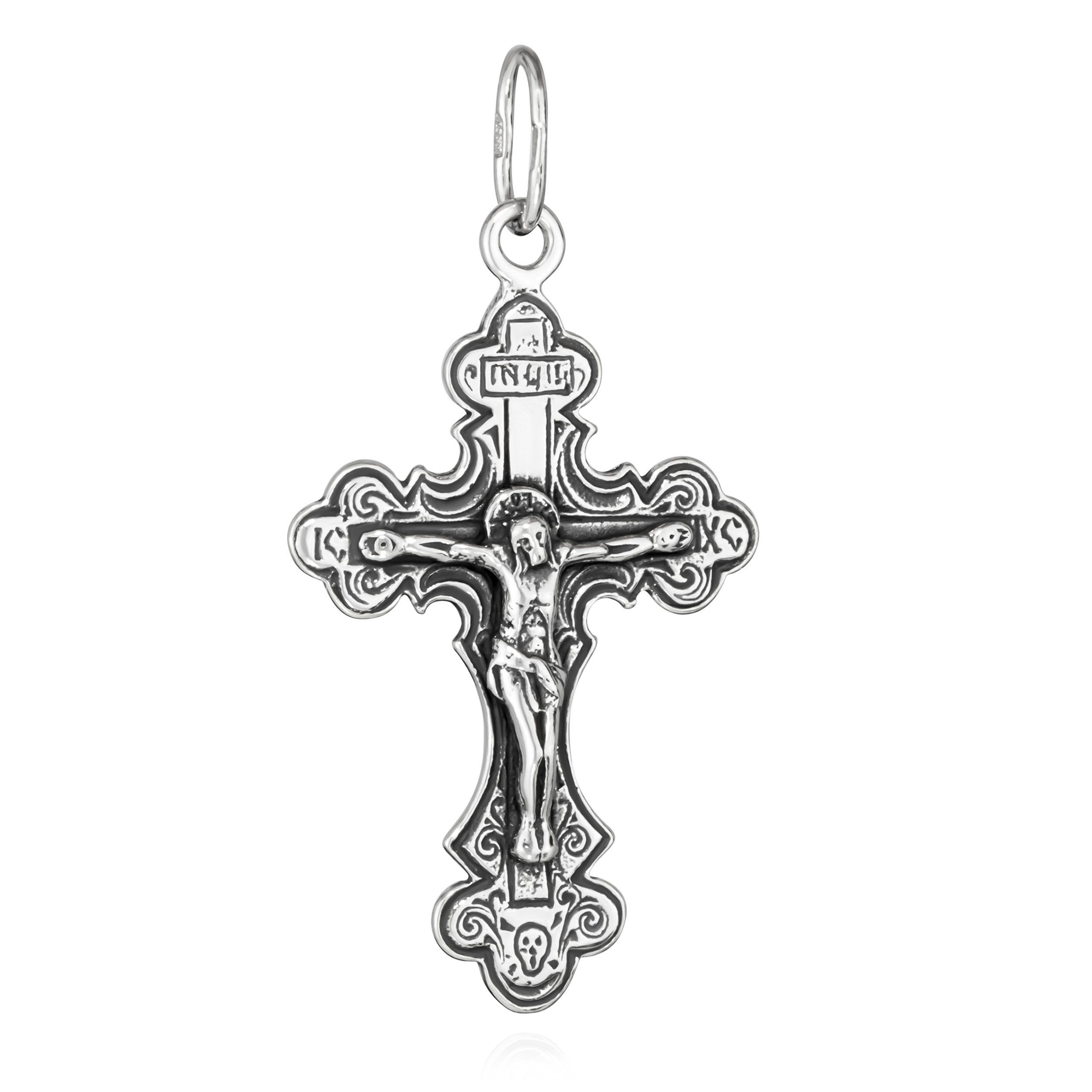 NKlaus Kreuzanhänger 925er Sterlingsilber Kreuz Orthodoxe Kruzifix Anhä