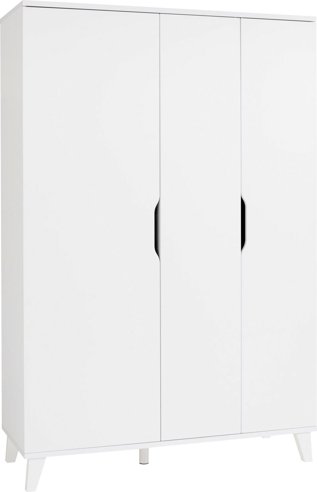 Home affaire Kleiderschrank MICHA, Kinderschrank, Füße aus Massivholz (B/H/T ca. 132/200/52cm) viel Stauraum durch extra viele Einlegeböden