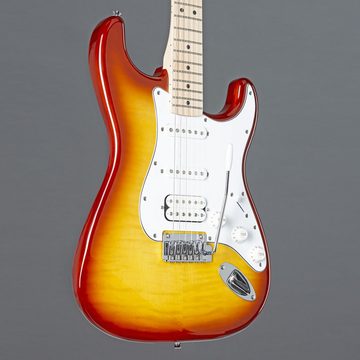 Squier E-Gitarre, Affinity Series Stratocaster FMT HSS MN Sienna Sunburst - E-Gitarre