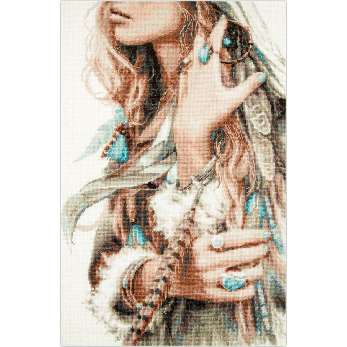 Magic Needle Kreativset Magic Needle Kreuzstich Stickpackung "Boho-Girl", Zählmuster, 27x43..., (embroidery kit by Marussia)