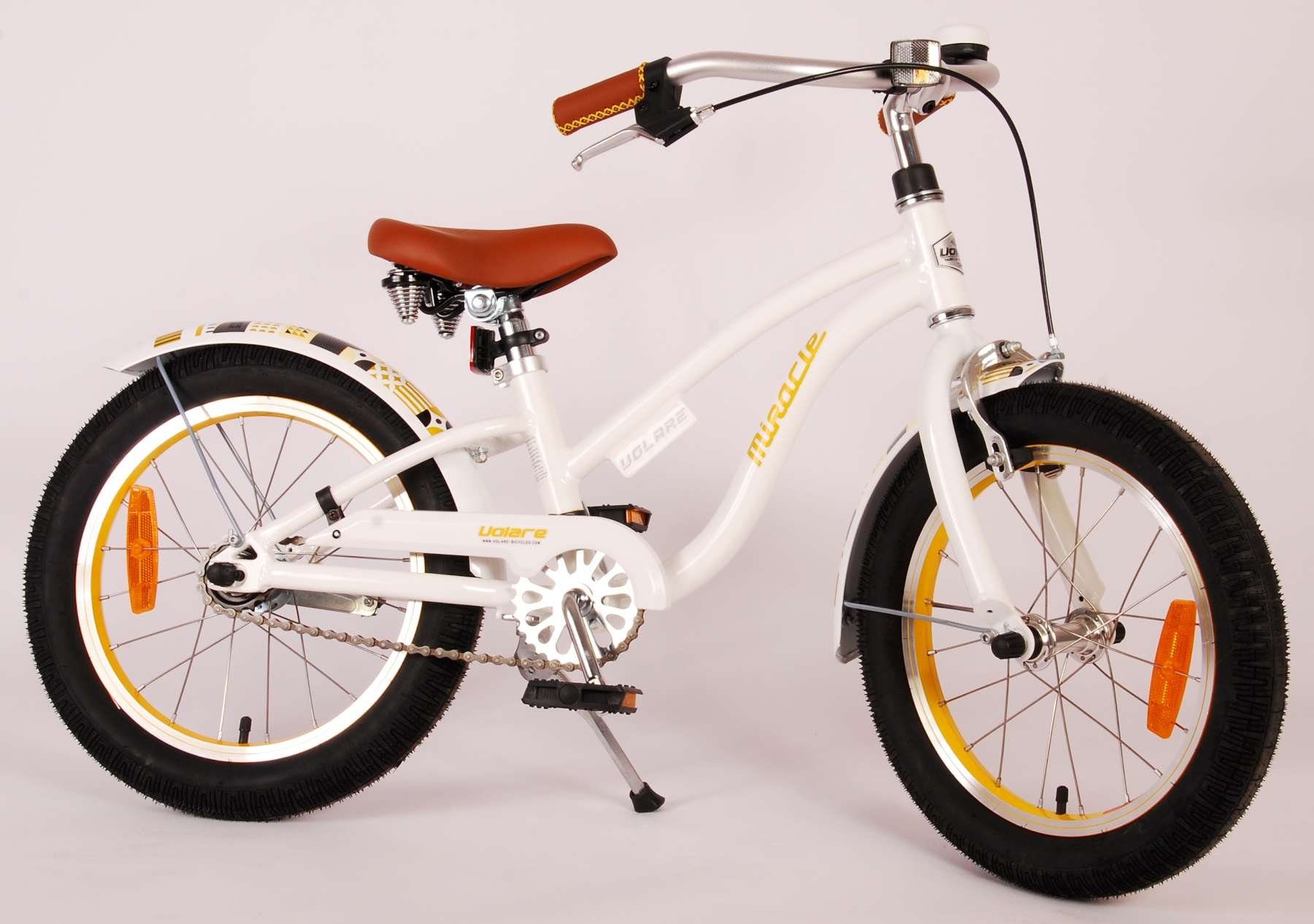 TPFSports Kinderfahrrad Volare Miracle Cruiser 16 Zoll mit Rücktritt + Handbremse, 1 Gang, (Mädchen Fahrrad - Rutschfeste Sicherheitsgriffe), Kinder Fahrrad 16 Zoll mit Ständer Laufrad Mädchen Kinderrad