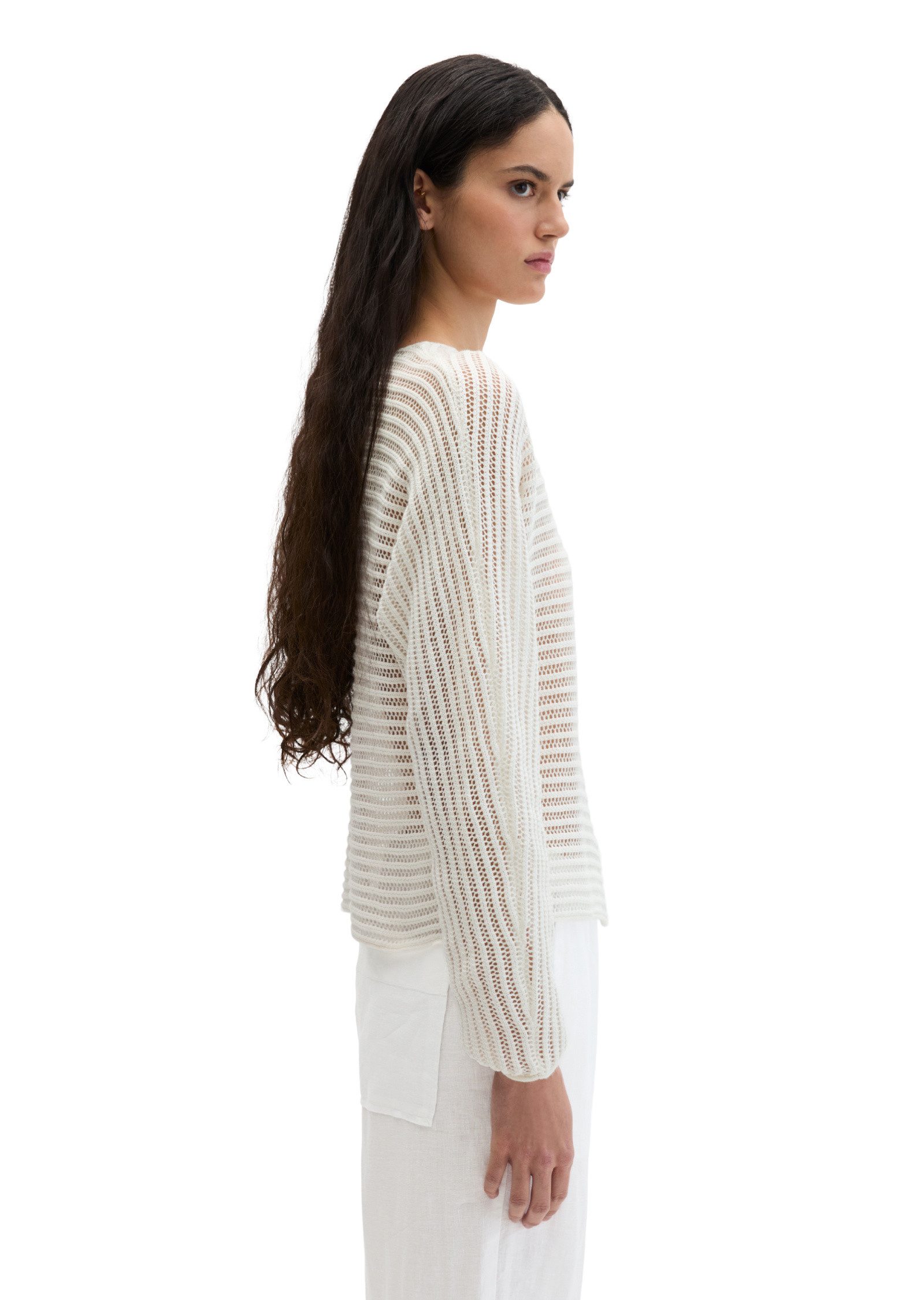 Marc O'Polo Strickpullover aus Bio-Baumwolle-Leinen-Mix