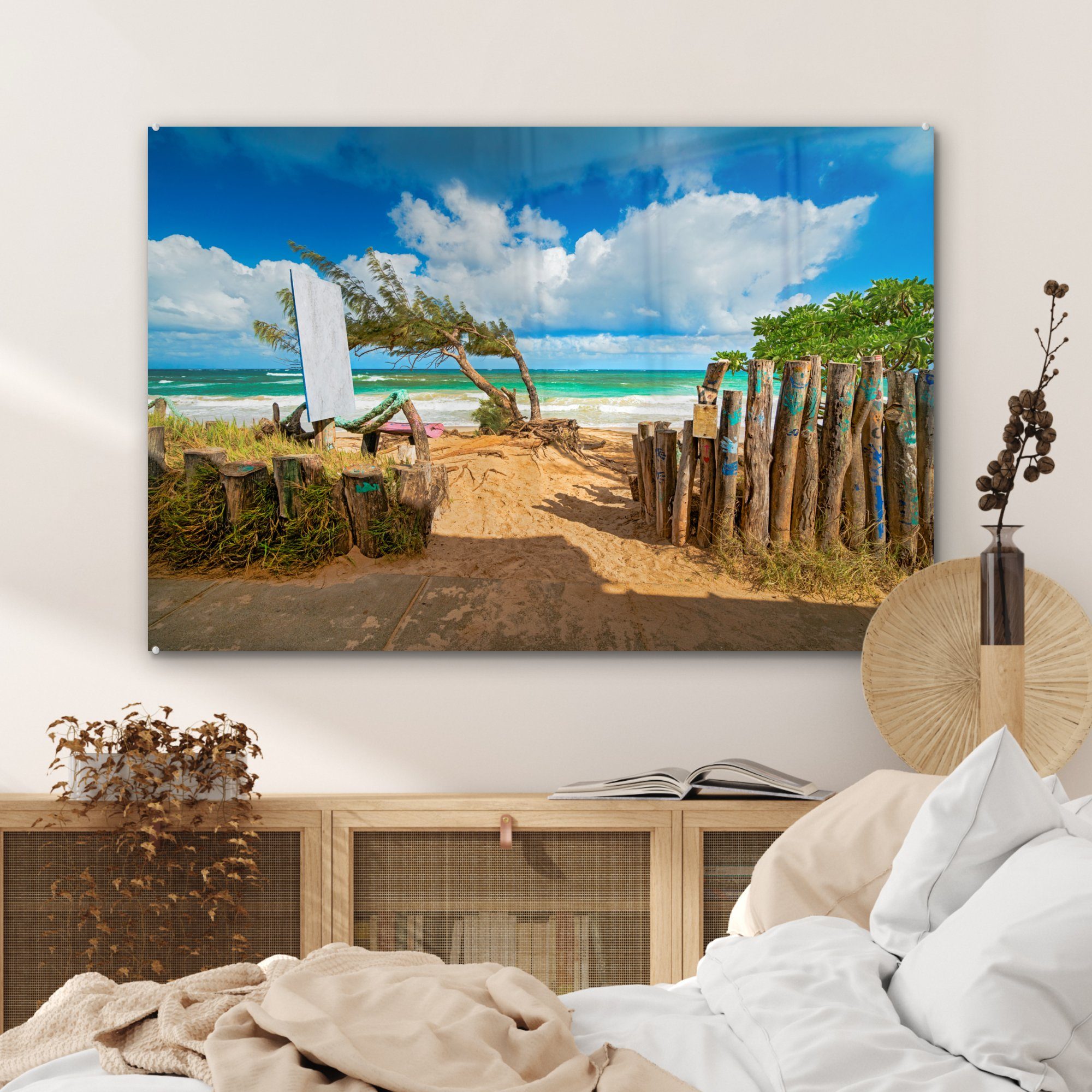 Eingang St), Maui Strand MuchoWow & Hawaii, auf Acrylglasbild Schlafzimmer zum Wohnzimmer (1 in Acrylglasbilder