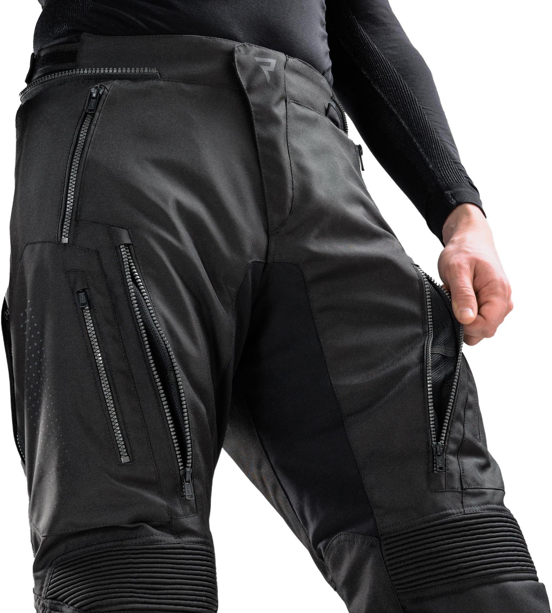 Rebelhorn Motorradhose Hiker 4 wasserdichte Motorrad Textilhose Verbindungsreißverschluss,Hüftprotektoren enthalten,Knieprotektor