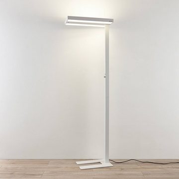 Arcchio Stehlampe Logan, dimmbar, LED-Leuchtmittel fest verbaut, universalweiß, Aluminium, Kunststoff, weiß (RAL 9003), 1 flammig, inkl.